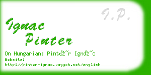 ignac pinter business card